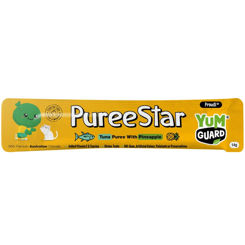 YumGuard Puree Star for Dog & Cat Tuna with Pineapple - 14g x 6 | PeekAPaw Pet Supplies