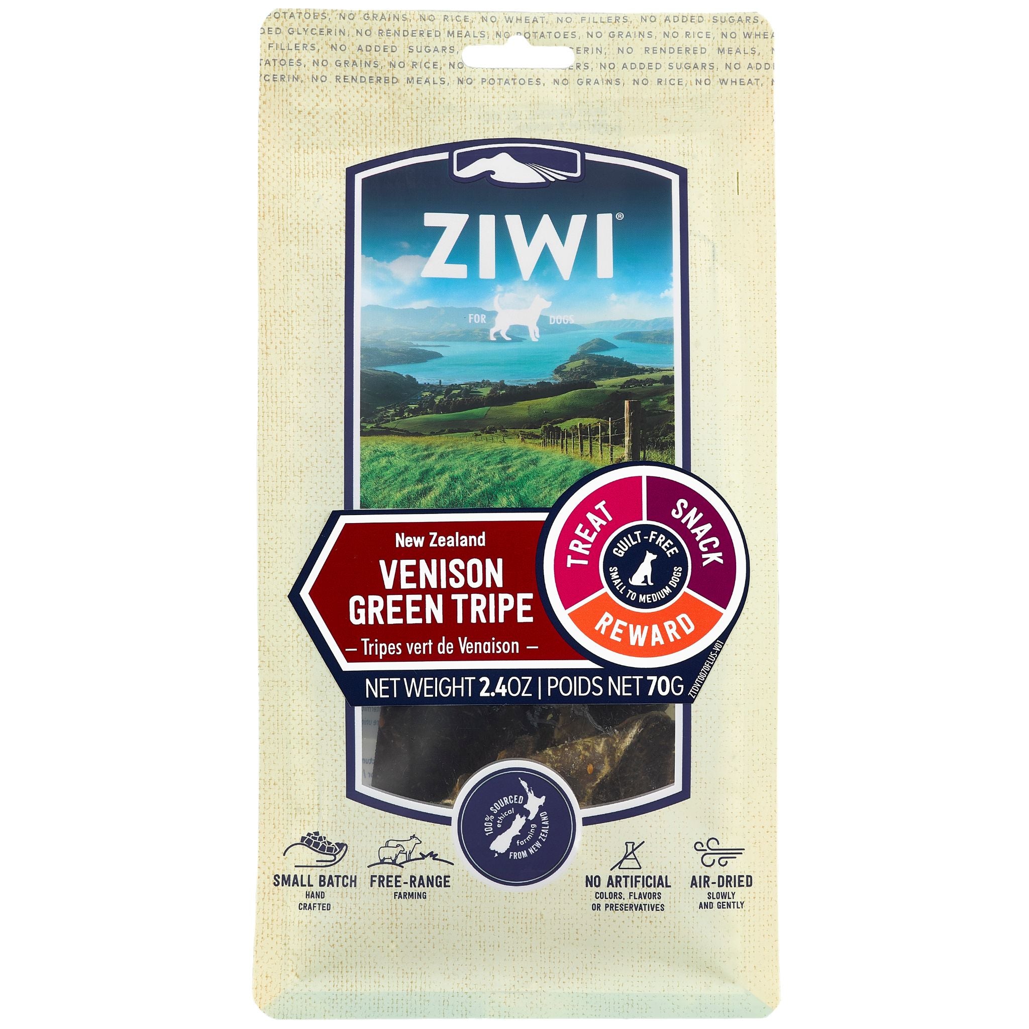 ZIWI Dog Treats Venison Green Tripe - 70g | PeekAPaw Pet Supplies