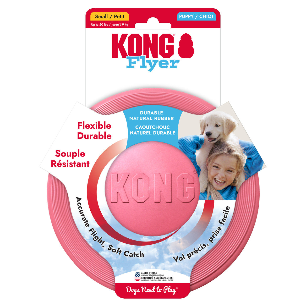 KONG Dog Toys Puppy Flyer Assorted Colour