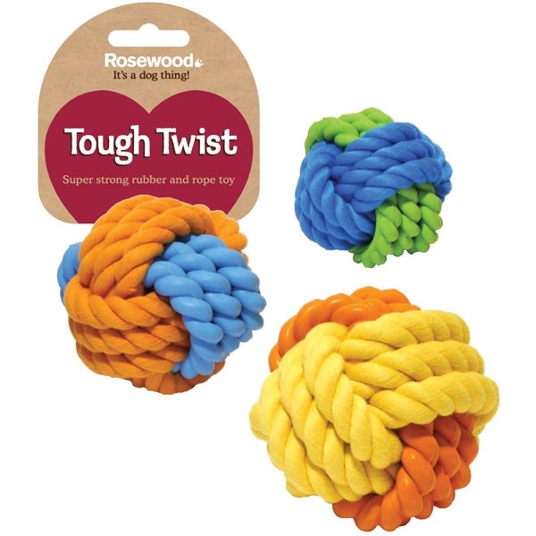 Rosewood Dog Toys Rubber & Rope Ball