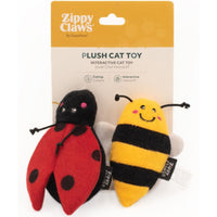 Zippy Paws ZippyClaws plush ladybug and bee cat toys in their retail pack