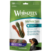 Whimzees Toothbrush dental dog treat, XS 48 pack front