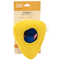 Zippy Paws ZippyClaws Burrow cat toy: a cheese wedge with mice, in its retail pack