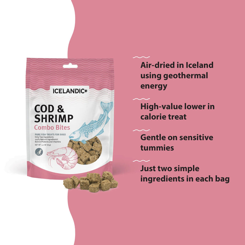Icelandic+ Dog Treats Cod & Shrimp Combo Bites