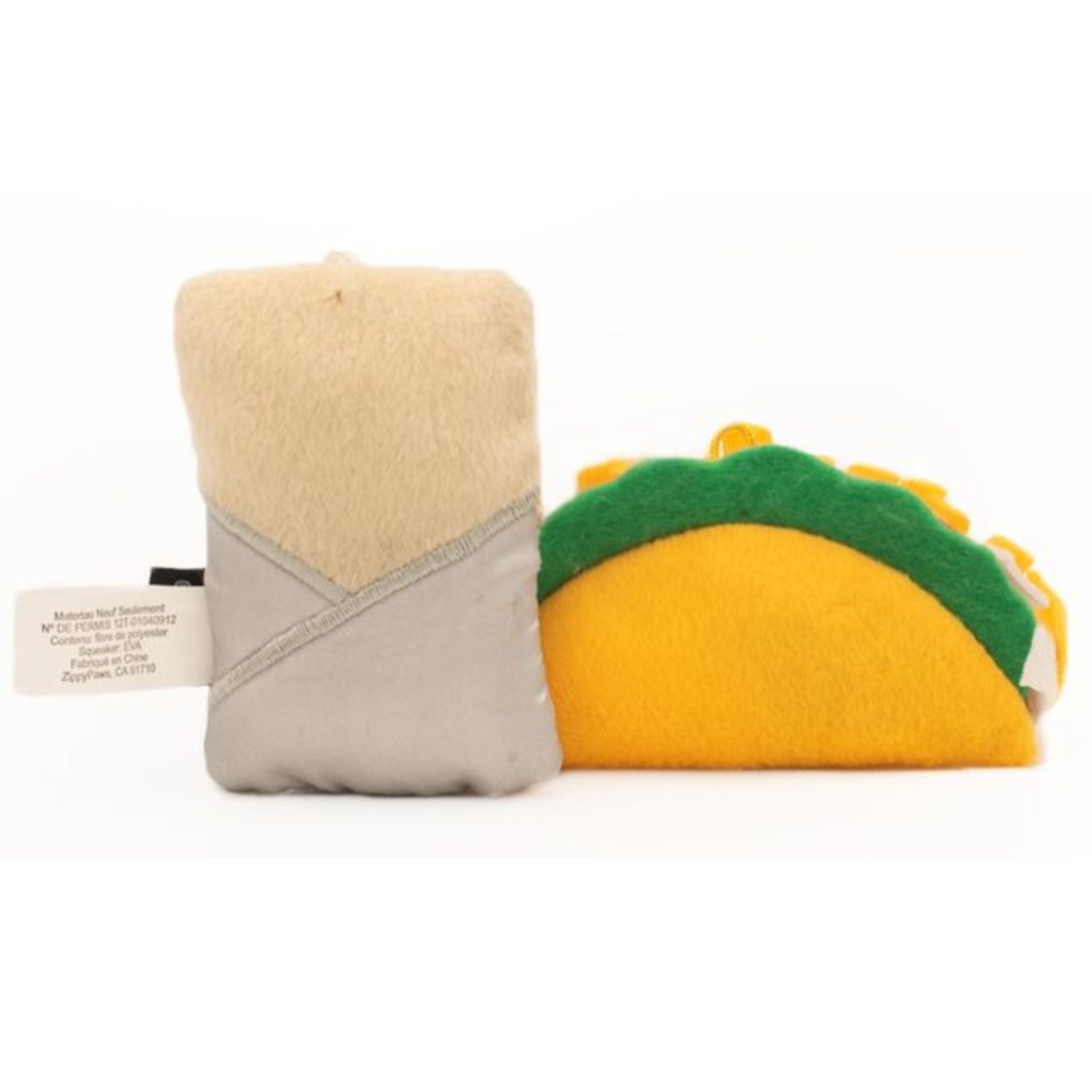 Zippy Paws ZippyClaws NomNomz Cat Toy - Taco and Burrito