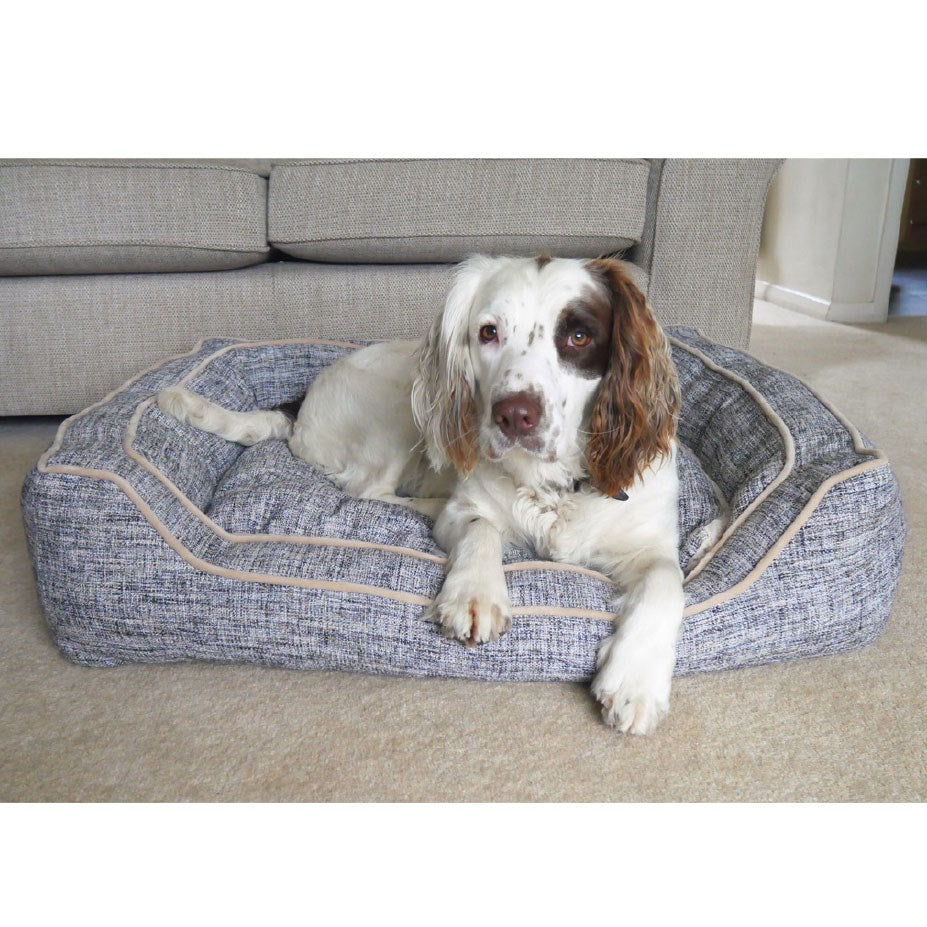Rosewood 40 Winks Luxury Slate and Oatmeal Square Dog Bed
