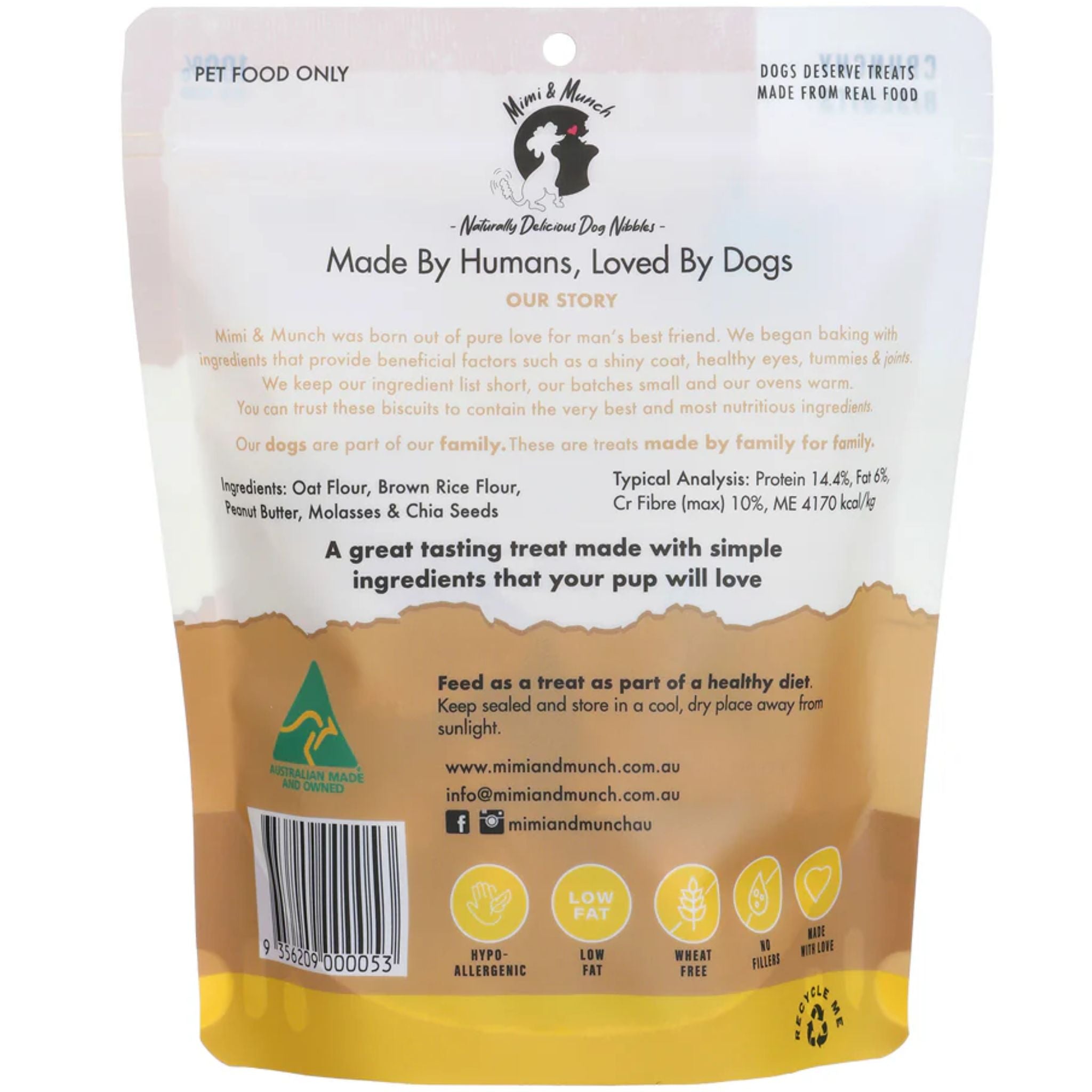 Mimi & Munch Peanut Butter Dippers Natural Dog Treats