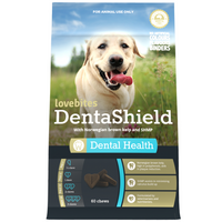 Vetafarm Lovebites DentaShield dental health chews for dogs, 60 chew pack front