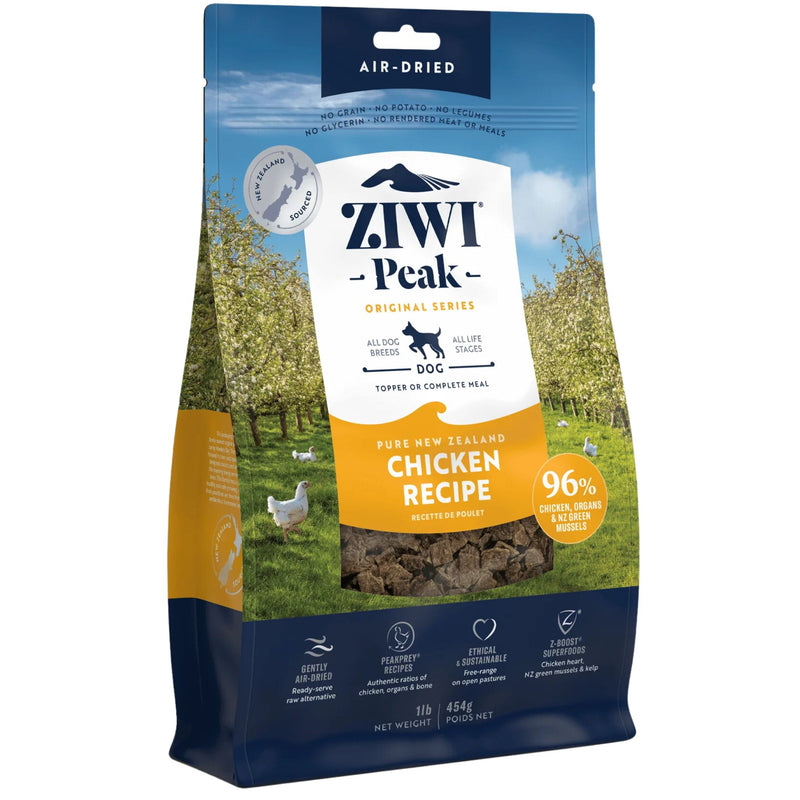 ZIWI Peak Dog Food Air Dried Free-Range Chicken 454g | PeekAPaw Pet Supplies