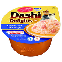 Inaba Dashi Delights Chicken with Tuna Recipe, a single 70g cup of flakes in dashi broth