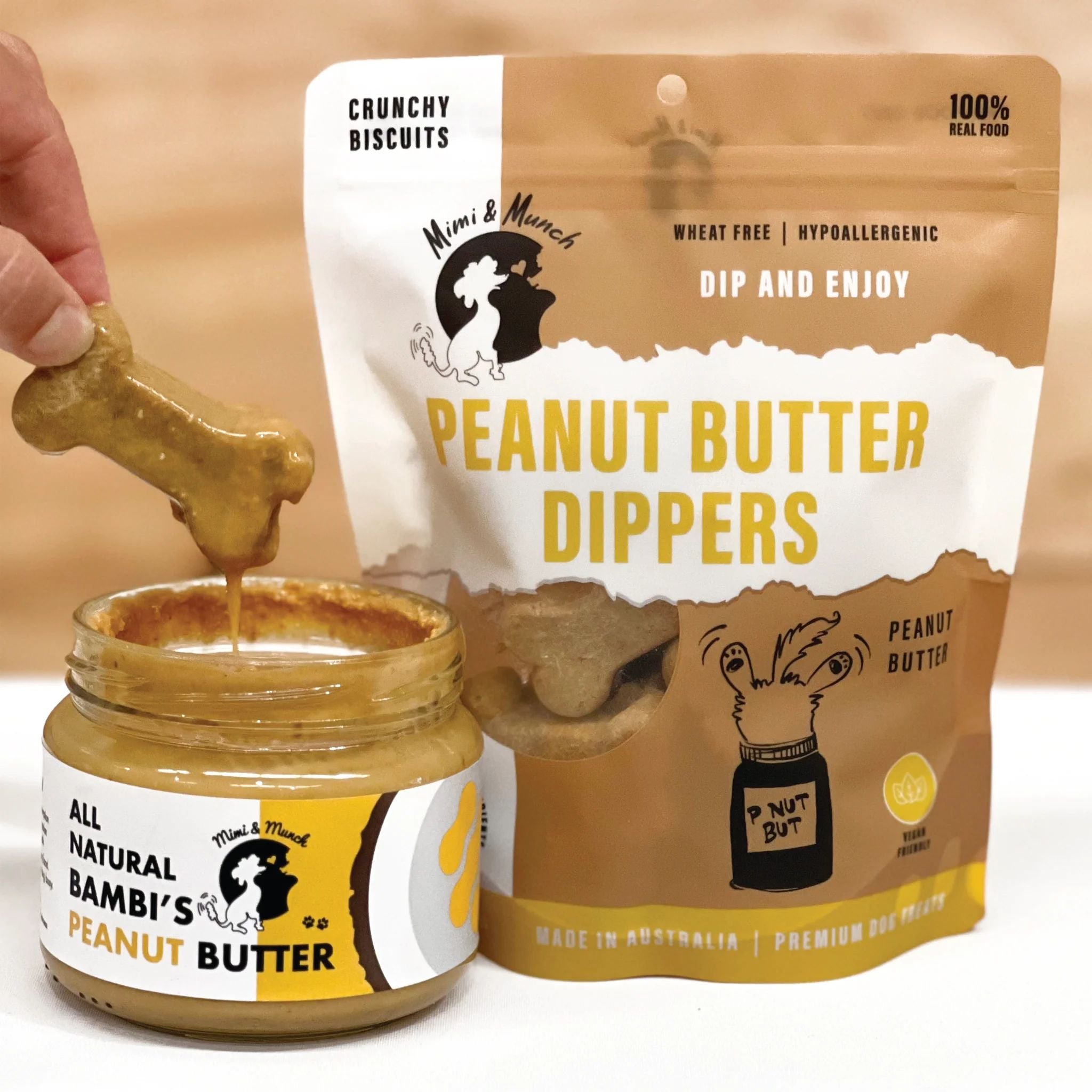 Mimi & Munch Peanut Butter Dippers Natural Dog Treats