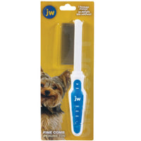 JW GripSoft fine comb on its retail card, with a Yorkshire terrier photo