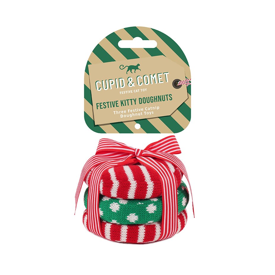 Rosewood Cat Toys Festive Kitty Doughnuts 3 Pack