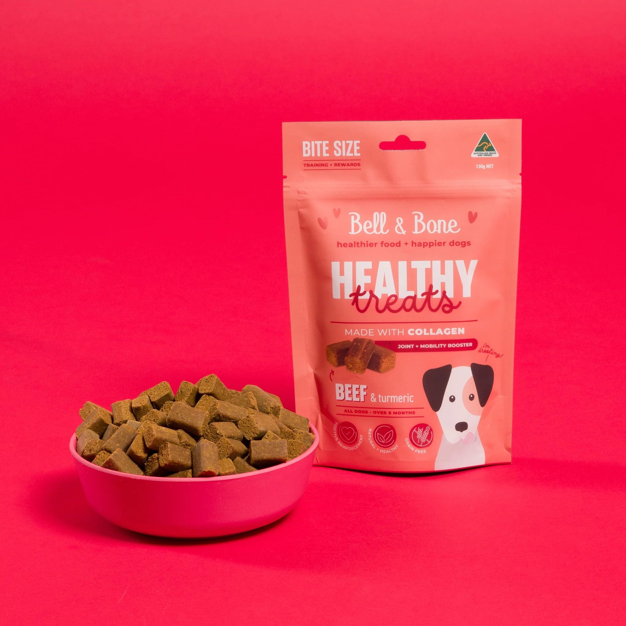 Bell and Bone Healthy Dog Treats Beef & Turmeric for Joint and Mobility Booster