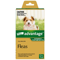 Advantage Fleas carton for puppies and small dogs up to 4kg, green band, single pack