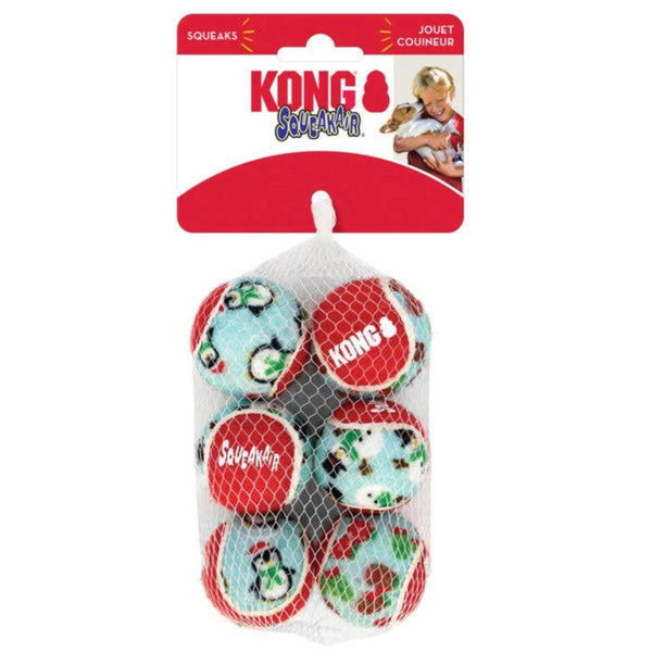 KONG Dog Toys Holiday SqueakAir Balls - Small | PeekAPaw Pet Supplies