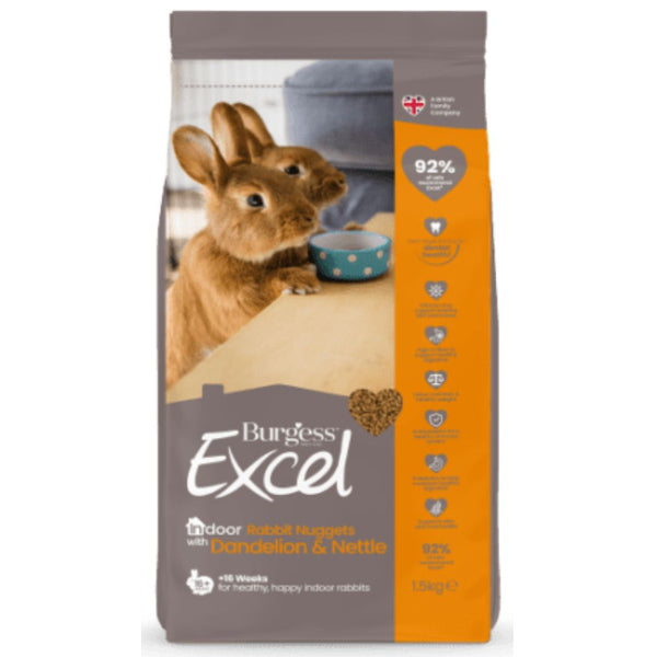 Burgess Excel Indoor Rabbit Nuggets - 1.5kg | PeekAPaw Pet Supplies