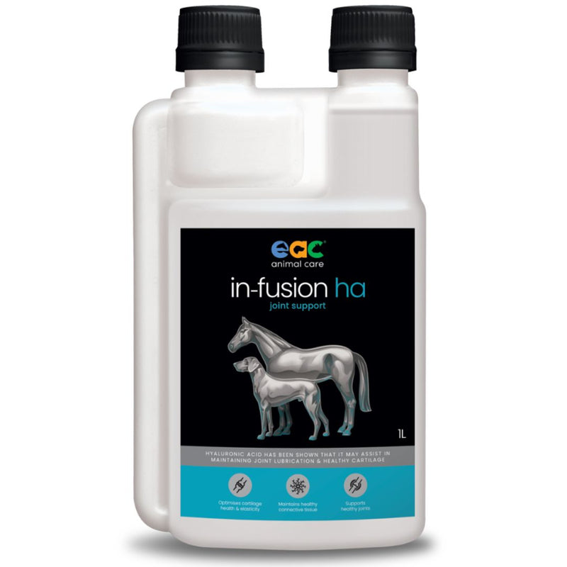 EAC Animal Care in-Fusion HA - High Quality Hyaluronic Acid Supplement for Horses, Dogs & Cats - 1L | PeekAPaw Pet Supplies