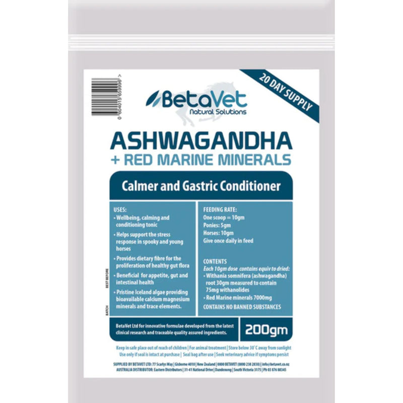 BetaVet Natural Solutions Ashwagandha + Red Marine Minerals for Horses
