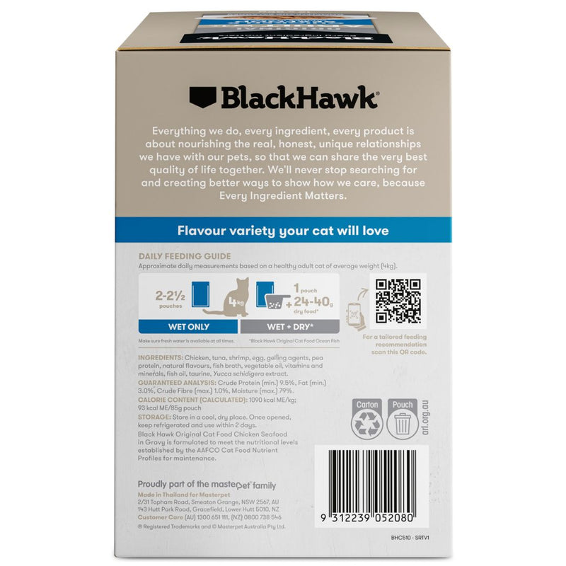 Black Hawk original Adult Wet Cat Food Chicken & Seafood | PeekAPaw Pet Supplies