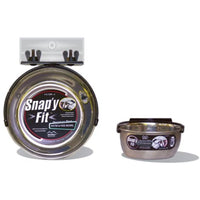 MidWest Snap'y Fit stainless steel dog bowls on their retail hanger card