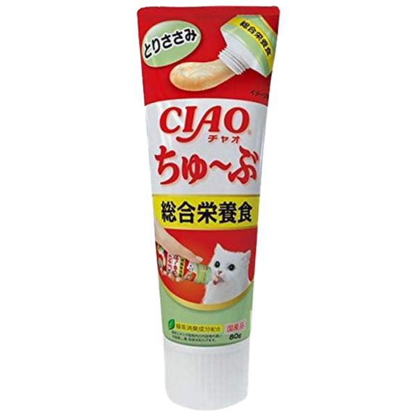 Ciao Cat Treats Tube Complete Nutrition Chicken Recipe 80g x 6 | PeekAPaw Pet Supplies
