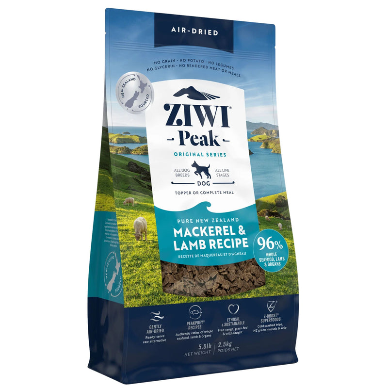 ZIWI Peak Dog Food Air Dried Mackerel and Lamb 2.5kg | PeekAPaw Pet Supplies