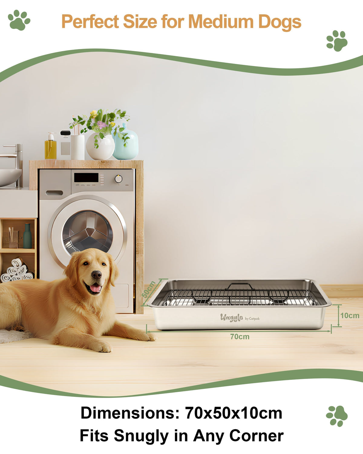 CatPak Waggle Stainless Steel Dog Toilet - view 5