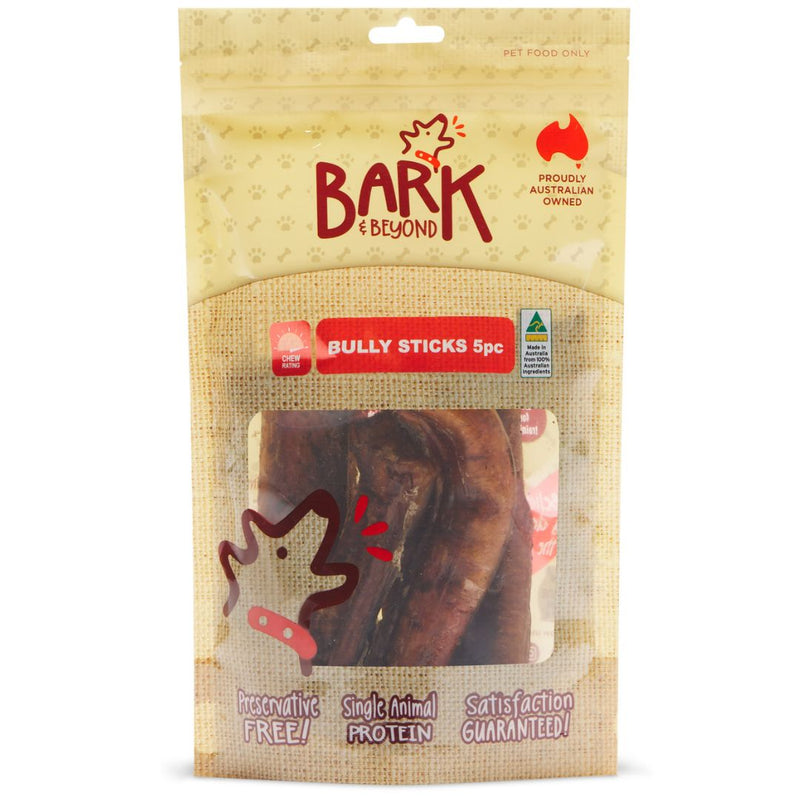 Bark & Beyond Bully Sticks - 5 Pcs | PeekAPaw Pet Supplies
