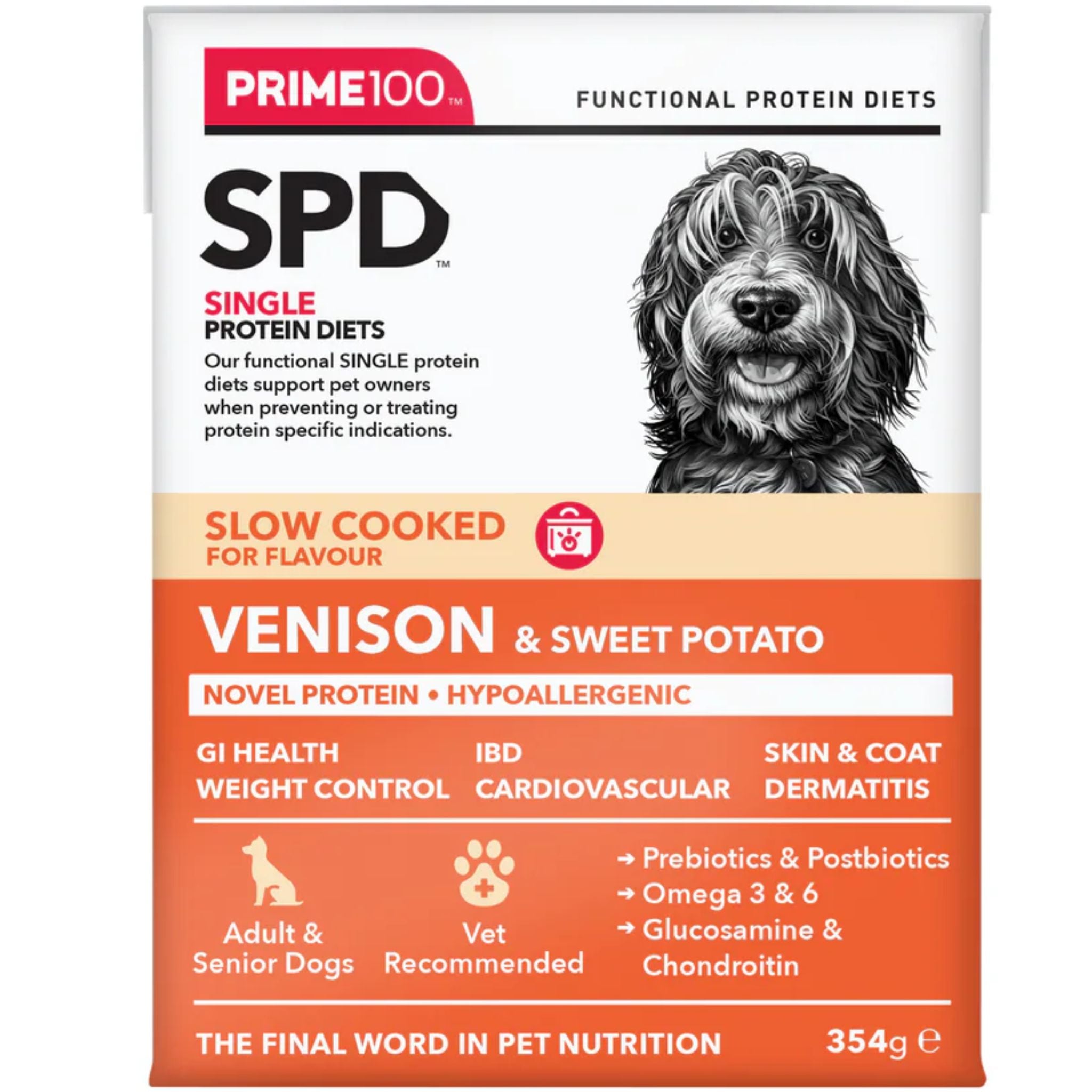 Prime100 Spd Slow Cooked Wet Dog Food Venison & Sweet Potato