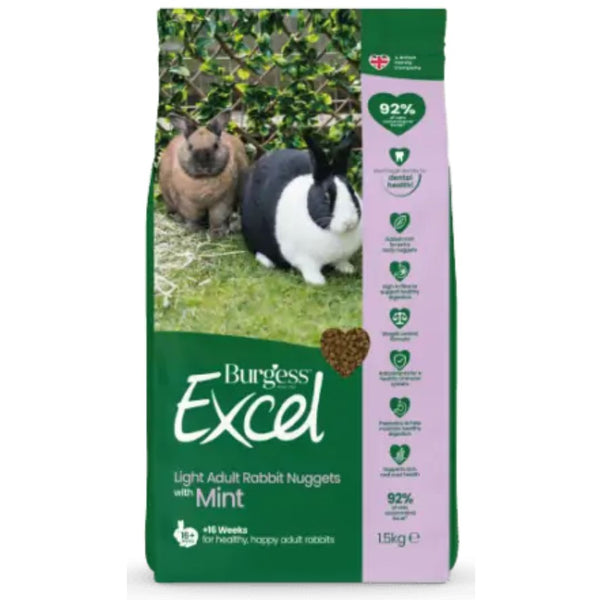 Burgess Excel Rabbit Nuggets Lite - 1.5kg | PeekAPaw Pet Supplies