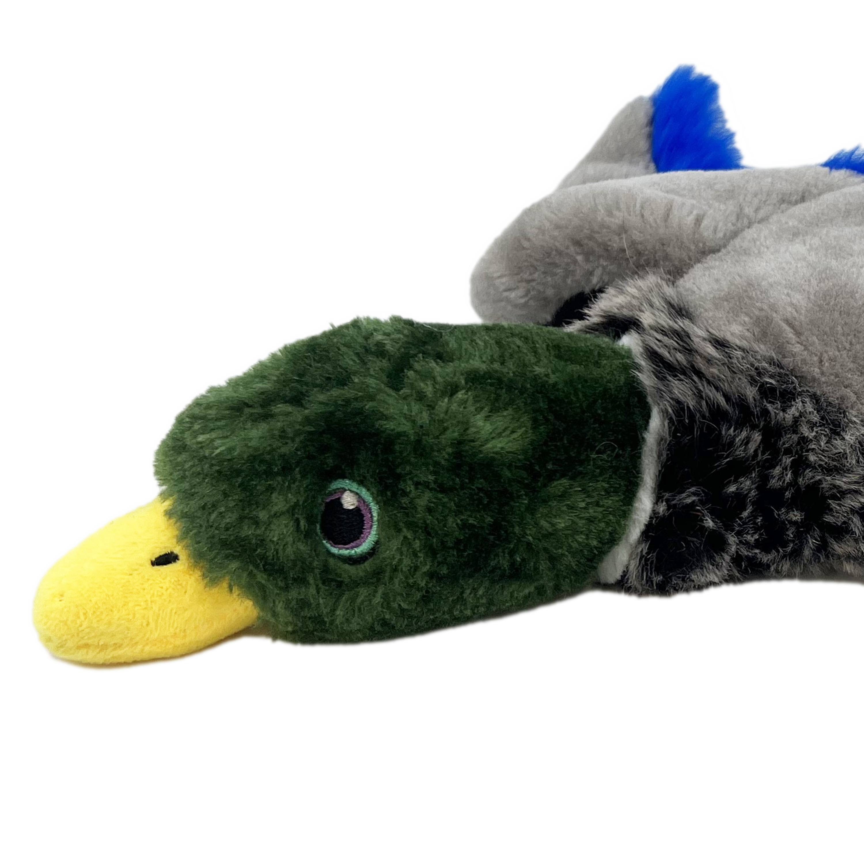 KONG Dog Toys Wild Low Stuffing Mallard Duck photographed against a white background