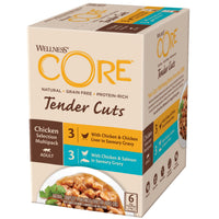 Wellness CORE Tender Cuts Chicken Selection Multipack carton for adult cats, six pouches