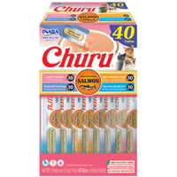 Inaba Churu Puree Salmon Varieties, lickable puree tubes, box of 40 x 14g, cat treat