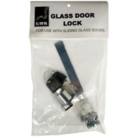 URS Glass Door Lock in its header-carded bag, for sliding glass terrarium doors
