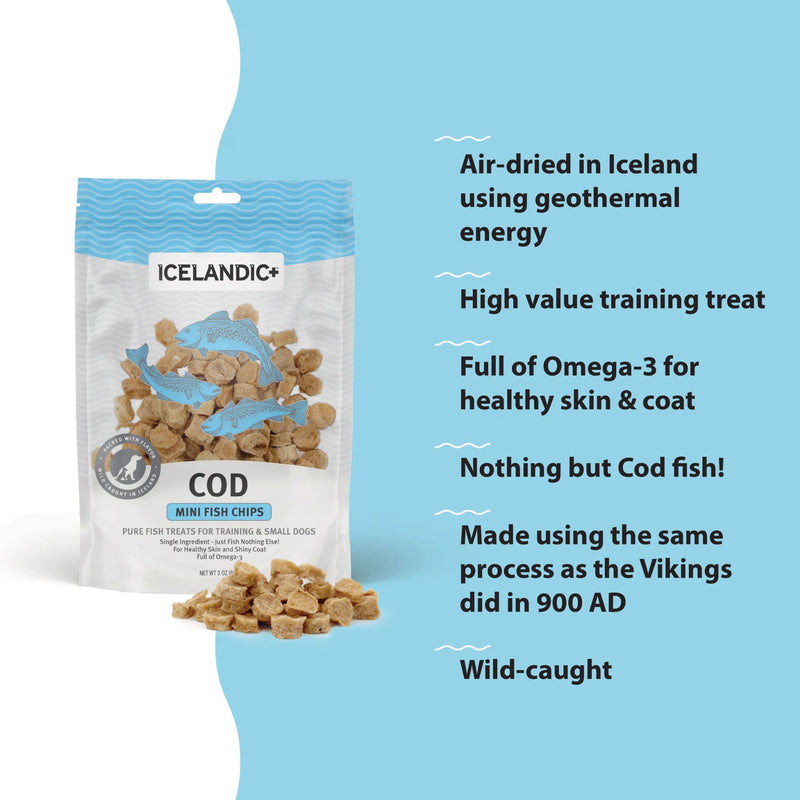 Icelandic+ Dog Treats Cod Mini Fish Chips