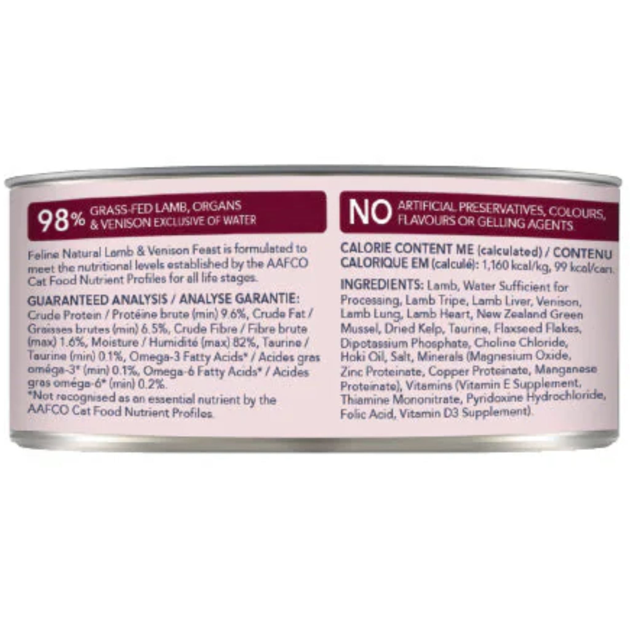 Feline Natural Lamb & Venison Feast Canned Cat Food