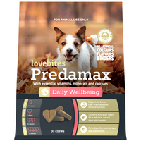 Vetafarm Lovebites Predamax daily wellbeing chews for dogs, 30 chew pack front