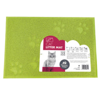 M-Pets Cat Litter Mat in lime green with embossed paw prints and its retail label attached
