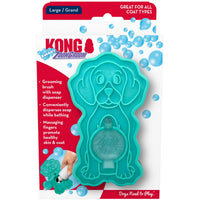 KONG ZoomGroom Bubbles rubber grooming brush for dogs