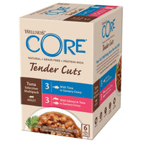 Wellness CORE Tender Cuts Tuna Selection Multipack carton for adult cats, six pouches