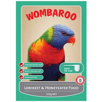 Wombaroo Lorikeet & Honeyeater Food, powder that mixes with water, 300g, complete diet for nectar-eating birds
