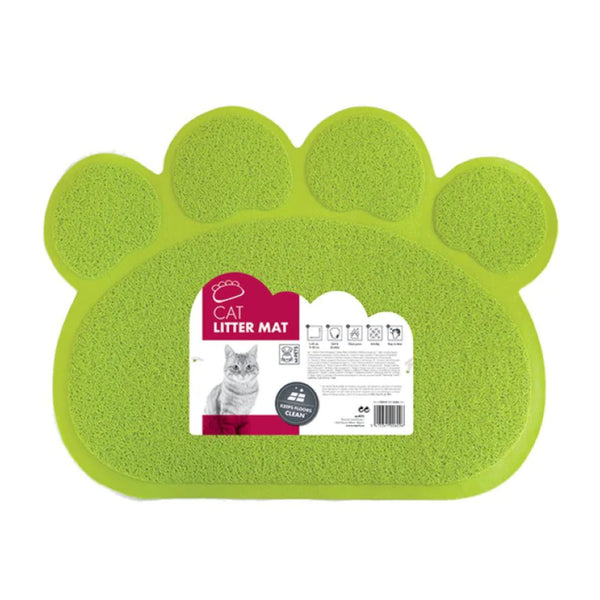 M-Pets Cat Litter Mat Paw 60x45cm - Green | PeekAPaw Pet Supplies