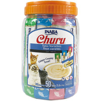 Inaba Churu Puree Tuna Varieties, lickable puree tubes, jar of 50 x 14g, cat treat