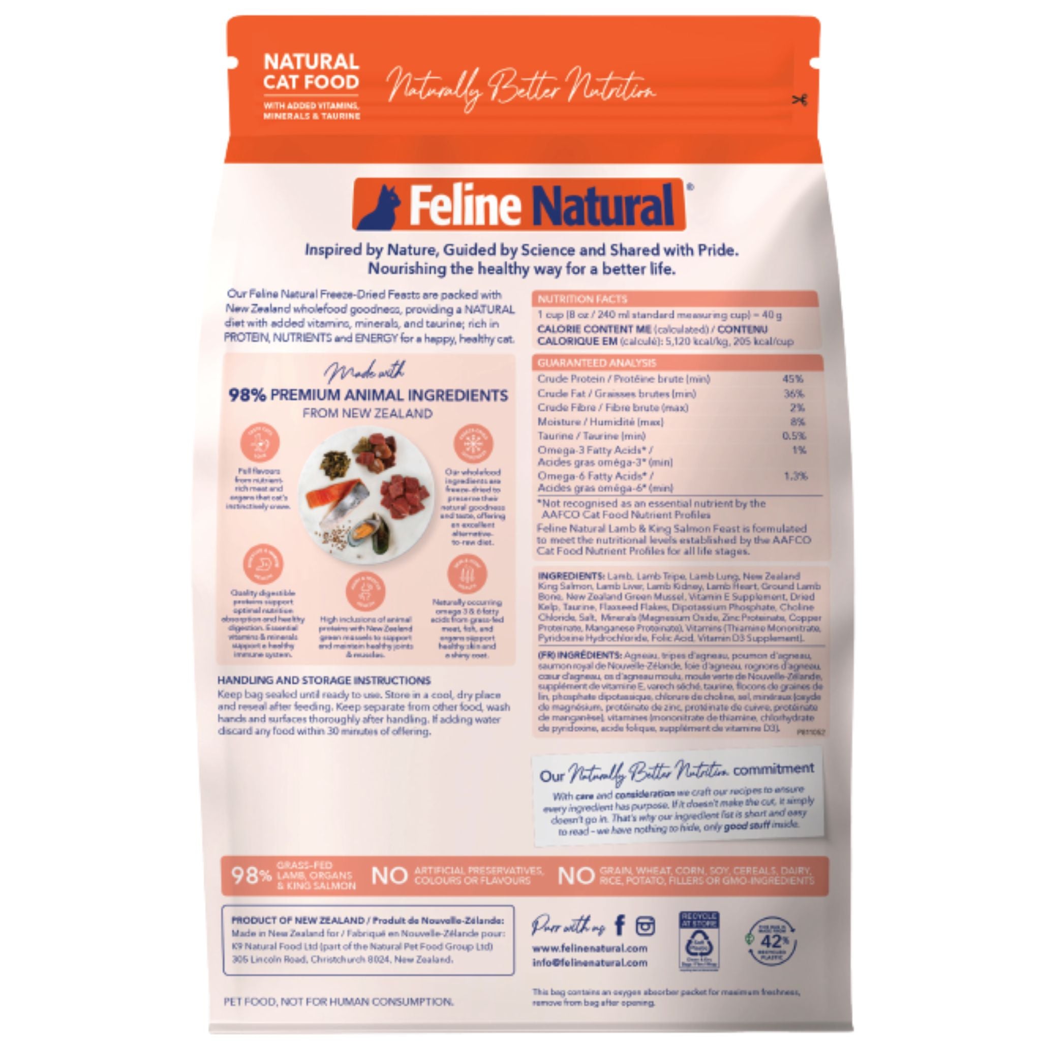 Feline Natural Freeze Dried Lamb & King Salmon Feast