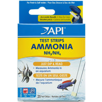 API Ammonia Test Strips, 25-strip carton front for fresh and salt water