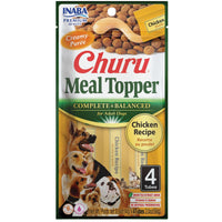 Inaba Churu Meal Topper Chicken, lickable puree, 6 packs of 4 x 14g, dog meal topper
