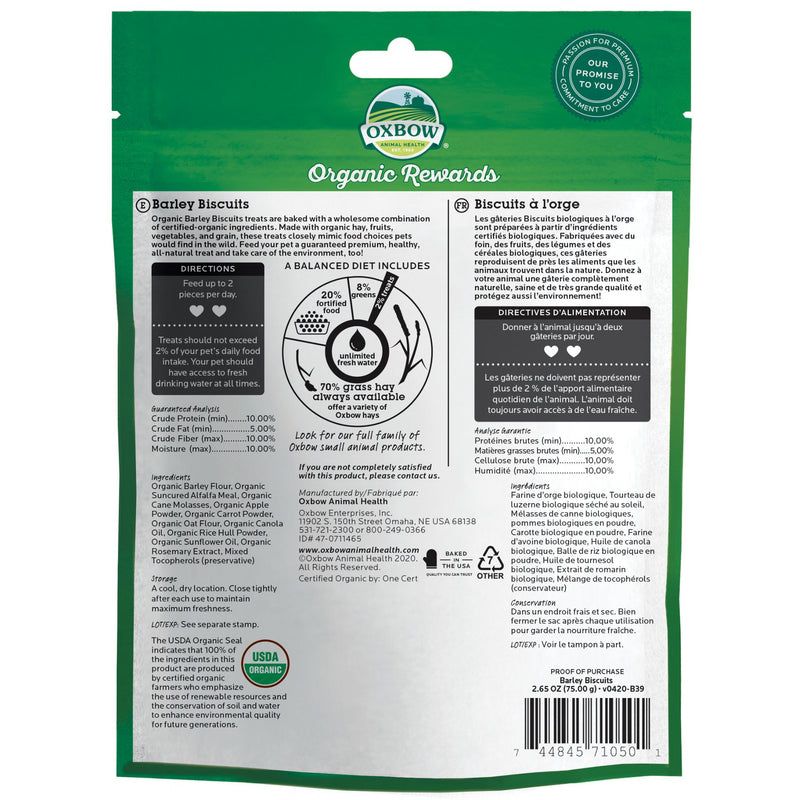 Oxbow Organic Rewards Barley Biscuits