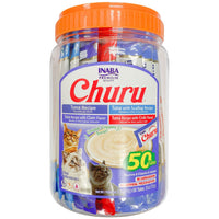 Inaba Churu Puree Tuna & Seafood Varieties, lickable puree tubes, jar of 50 x 14g or box of 20 x 14g, cat treat