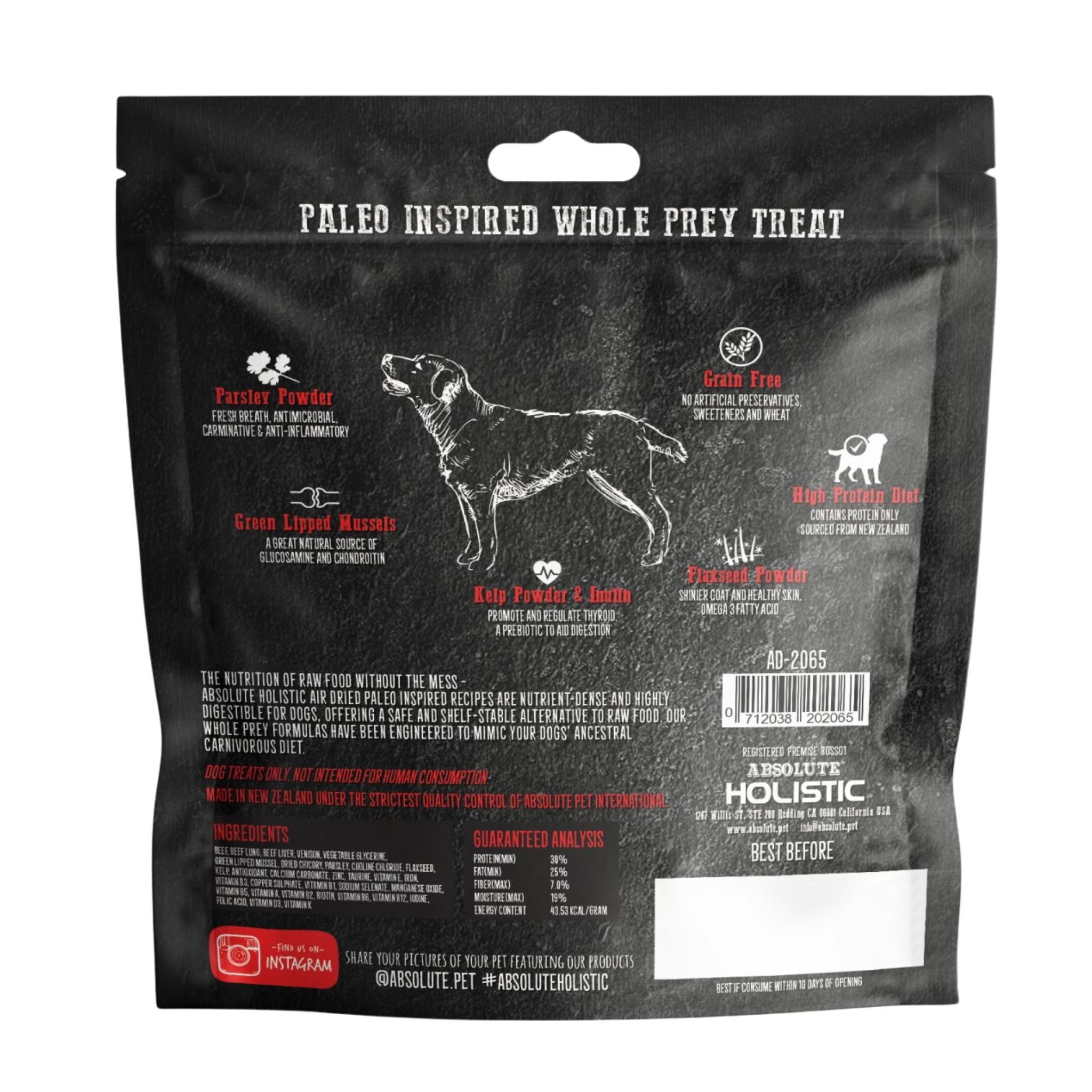 Absolute Holistic Air Dried Dog Treats Red Meat Beef & Venison